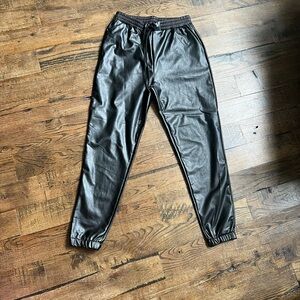 Faux Leather Joggers